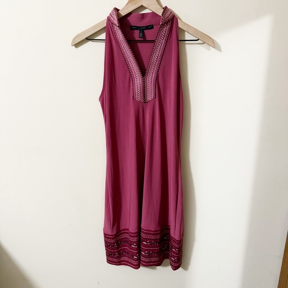 White House Black Market Womens Pink Dress Beading Size Small Summer